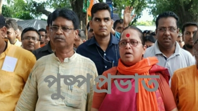 তৃণমূল গুন্ডা বাহিনীর আক্রমণের প্রতিবাদে বিজেপির বিক্ষোভ মিছিল