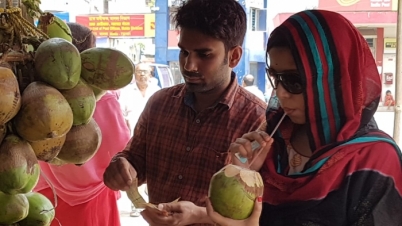 বৈশাখের গরমে রেহাই পেতে একমাত্র ভরসা কচি ডাবের জল