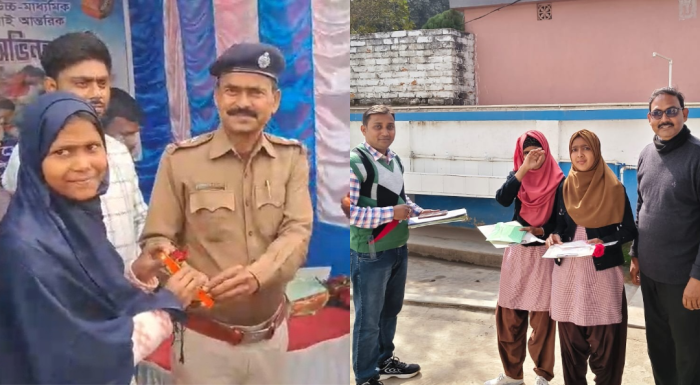 সামশেরগঞ্জ কাঞ্চনতলা ও ফরাক্কা পরীক্ষার্থীদের পৌঁছে দেওয়া লুৎফাল হক